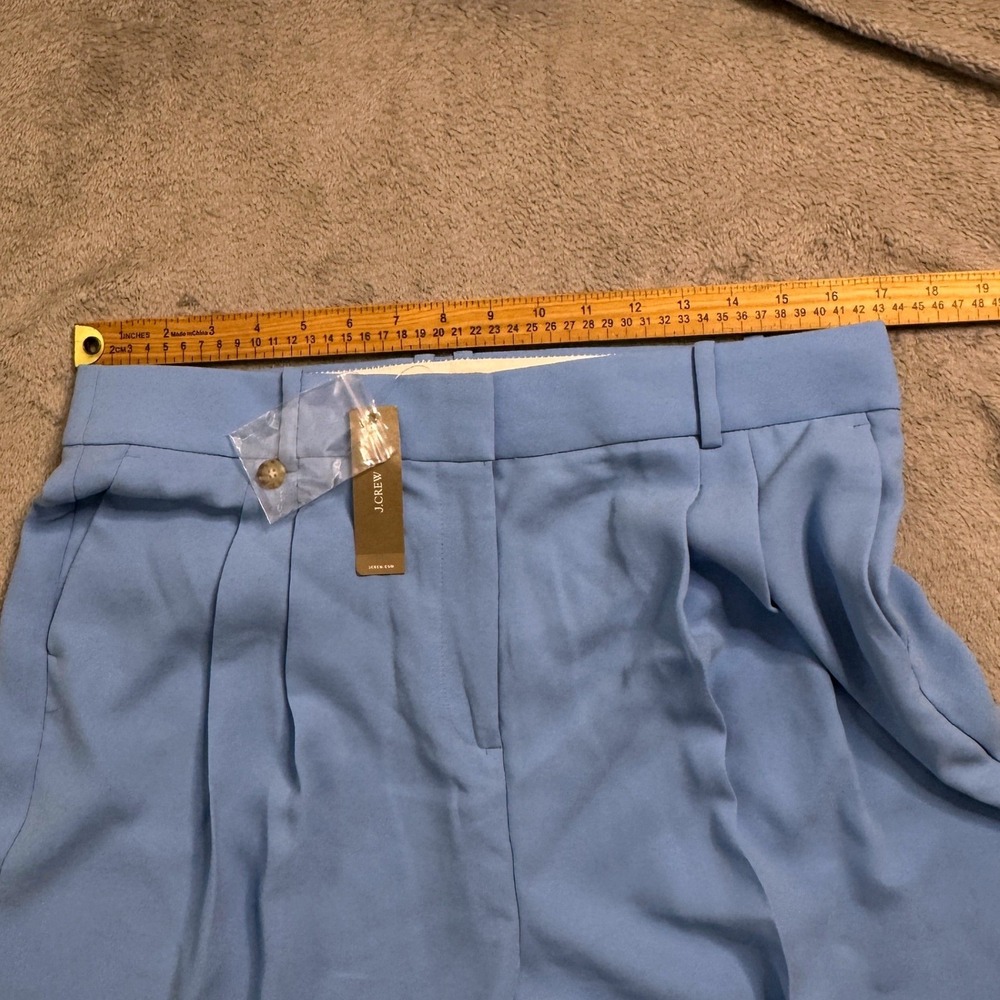 J. Crew Brand New Essential Wide Leg Pant Periwinkle Blue Pleated Size 12 NWT - Picture 5 of 10